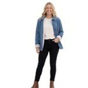 NWT Boston Traders Navy Corduroy Sherpa Lined Barn Jacket  Coat Women Small